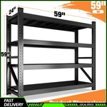 4-TIER Garage Shelving Heavy Duty Storage Shelves Metal Organizer Rack Black. Fixed Price $128.76.
