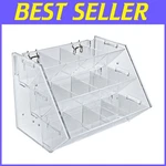 Stylish 12-COMPARTMENT Clear Acrylic Organizer For Pegboard & Slatwall Displays. Fixed Price $80.99.