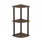 3 Tier Corner Shelf Walnut Brown Open Storage Bookcase Furinno 12077WN. Fixed Price $51.99.