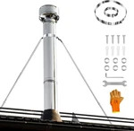 Stainless Steel Chimney Roof Bracket Kit - Adjustable, Wind & Snow Support. Fixed Price $76.99.