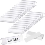 Hedume 100 Pcs Plastic Label Holder With Inserts, 3" X1" Clear. Fixed Price $28.11.