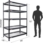 Workpro 5-TIER Metal Storage Shelving Unit 24"D X 48"W 72"H Rack Shelf. Fixed Price $154.99.