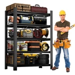 Cjf 5-TIER Metal Storage Shelves, Shelving For Garage, Basement, Black. Fixed Price $50.15.