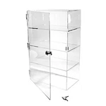 Vertical Clear Acrylic Counter Display Deep Locking Case Cabinet Fixed Shelving. Fixed Price $125.99.