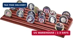 Piaohao 6 Row Military Challenge Coin Display Case - Natural Solid Wood Stand Ho. Fixed Price $25.43.