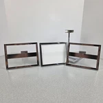 4 Retail Rack 7.25X5.75" Metal Frame Sign Holder Display Square Tubing Wood Slat. Fixed Price $28.50.
