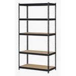 Muscle Rack 36"W X 18"D 72"H 5-TIER Steel Shelving, Black, 4000 Lbs. Capacity. Fixed Price $70.54.
