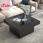 Black Led Mirror Coffee Table Modern Square Glass Top Center 31. Fixed Price $218.38.