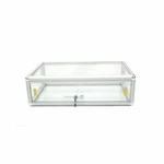 Aluminum Framed Tempered Glass Counter Top Display Case With Front Lock. Fixed Price $110.00.