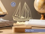 Custom Sailboat Led Night Light, Personalized Nautical Gift For Kids. Fixed Price $31.99.