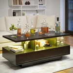 Lausaint Home Modern Coffee Table With Open Storage And Led Lights. Fixed Price $135.99.