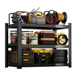 Cjf 3-TIER Metal Storage Shelves, Shelving For Garage, Basement, Black. Fixed Price $40.47.
