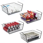4 Pack Under Shelf Wire Storage Basket Hanging Bin Slides For Kitchen Pantry. Fixed Price $39.99.