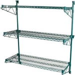 Nexel Poly-green Adjustable Wall Mount Wire Shelving 3 Shelf Starter. Fixed Price $340.14.