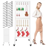 Royxen 2' 5.6' Large Standing Pegboard Display With T-base, Metal White. Fixed Price $127.94.