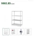 Shelf Rack, Metal Safco 5294GR Grey Shelving Unit. Fixed Price $500.00.