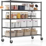 Homdox 5 -tier Steel Wire Shelving Unit On Wheels Chrome Shelves For Living Home. Fixed Price $209.99.