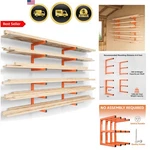 Lumber Storage Rack Wall Mount Heavy Duty Metal Shelf 6 Level Max 1200 Lbs. Fixed Price $91.70.