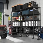 Large 5-TIER Metal Shelf Shelves Warehouse Basement Garage Shelving Units. Fixed Price $168.00.