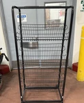 Retail Bakery Rack - Mobile Metal Display 4 Tier Angled Shelf With Wheels Nib. Fixed Price $50.00.