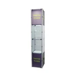 Us 81.1IN Aluminum Spiral Tower Display Case Shelves W/ Light Clear Panels. Fixed Price $436.00.