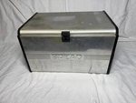 1950S Usa Mcm Aluminum Ware Kitchen Black Sides Kromex Bread Box Cabinet Shelf. Fixed Price $100.00.