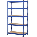 5-TIER Utility Shelves, Metal Storage Adjustable Shelving Units, Blue. Fixed Price $41.79.