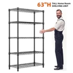 Heavy Duty 5-TIER Shelves, 14*24*63" Storage Rack Metal Wire Shelving Black Usa. Fixed Price $45.02.