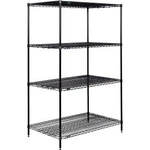Nexel Shelf Black Epoxy Wire Shelving Unit Starter 48""W 30""D 74""H. Fixed Price $356.61.