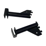 2 Pc Set 3" Matte Black Hangrail Bracket Pipe Style Display Fixture Retail Store. Fixed Price $23.50.