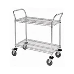 Quantum Food Service 36X18X37-1/2 Chrome Plated Wire Shelf Utility Cart. Fixed Price $264.16.