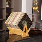 Bamboo Vinyl Record Storage Holder Stand 80-100 Lp Modern Design New Sealed. Fixed Price $23.89.