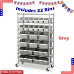 Seville Classics 7 Tier Nsf Rack Storage System 22 Bins Platinum Gray Comme. Fixed Price $230.90.