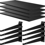 Pack Large Wooden Slatwall Shelf, 24 X 12 Inch Shelves With Metal .... Fixed Price $94.17.