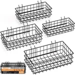 Incly 4 Pack Pegboard Baskets Bins Set, Size Square Style Black Metal. Fixed Price $39.25.