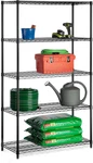 Heavy Duty 5-TIER Adjustable Metal Shelving Unit 800 Lb Capacity, Black. Fixed Price $261.99.