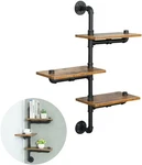 Industrial Pipe Shelving, Shelves With Wood Planks, Floating Wall M. Fixed Price $82.22.