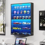 6-TIER Wall-mounted Display Cabinet With Removable Glass Shelves + 3-COLOR Light. Fixed Price $99.99.