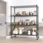 Homdox 4/5TIER Steel Wire Shelving Unit On Wheels Chrome Shelves For Garage Home. Fixed Price $199.99.