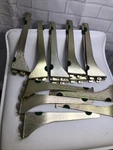 Lot Of 14 Heavy Duty Unitrak Brass Metal Shelf Shelving Brackets Uni-trak. Fixed Price $30.00.