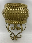 Vintage Homco Wall Decor Basket Gold Metal Crinkle Pocket Shelf 8.5X6.5. Fixed Price $14.99.