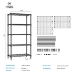 5-TIER Wire Shelving Units Metal Shelves Kitchen Pantry Home Storage Shelf 68.5". Fixed Price $58.15.