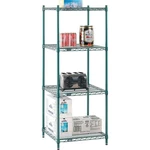 Nexel 5 Tier Wire Shelving Starter Unit 30"W 21"D 86"H Green Epoxy Finish. Fixed Price $250.14.
