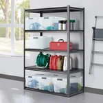 Gorilla 5-SHELF Heavy Duty Z-beam Steel Shelving Unit, 48"W X 24"D 72"H, Black. Fixed Price $219.99.