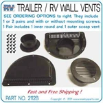 Trailer Side Wall Air Vents, Black 2 Inner, Outer, Utility, Livestock, Tool. Fixed Price $15.49.