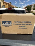 Uline S-19201C Slatwall 10" Chrome Shelf Brackets Master Case 12X2=24 Units New!. Fixed Price $22.99.