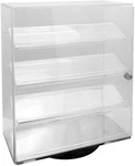 Deluxe Acrylic Clear Rotating Lucite Counter Top Display With 4 Shelves And Lock. Fixed Price $159.95.