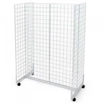 Gridwall Panel Display Fixture With Gondola Base Casters - White. Fixed Price $208.79.