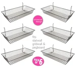 6 Pcs -24" X 12" Baskets For Gridwall/slatwall/pegboard Black. Fixed Price $65.82.