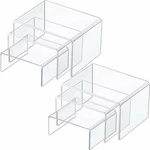 6 Pc Small Clear Acrylic Jewelry Display Risers Showcase Fixtures Bakery. Fixed Price $11.95.